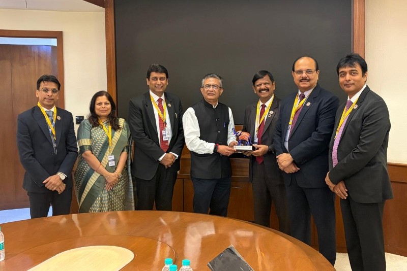 April 17, 2026 - CA. Prasanna Kumar D, President, ICAI & CA. Mangesh Kinare, Vice-President, ICAI along with Central Council Members- CA. Piyush Chhajed, CA. Priti Savla, CA. Abhay Chhajed and CA. Jay Chhaira met Shri Ashish Kumar Chauhan, MD & CEO of National Stock Exchange on April 17, 2026, in Mumbai, to discuss collaboration in financial markets, governance, and emerging areas including AI.