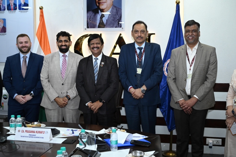 March 25, 2026 - CA. Prasanna Kumar D, President, ICAI met delegation from Financial Reporting Council, UK led by Mr. Dhruve Shah, Director, Professional Bodies Supervision on March 25, 2026 at ICAI Head office, New Delhi, in the presence of CA. (Dr.) Jai Kumar Batra, Secretary, ICAI and senior officers.